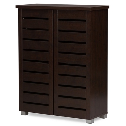 BAXTON STUDIO Adalwin 2 Door Shoe Cabinet In In Dark Brown