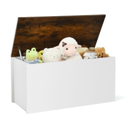SLICKBLUE Flip-Top Storage Chest With Self-Hold Cover And Pneumatic Rod-White