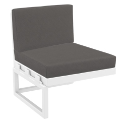 COMPAMIA Mykonos Extension In Finish With Acrylic Fabric Charcoal Cushion In White