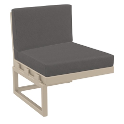 COMPAMIA Mykonos Extension Taupe With Acrylic Fabric Cushion In Charcoal