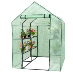 SLICKBLUE 8 Shelves Mini Walk In House Outdoor Gardening Plant House In Green