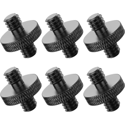 DOLAER 1/4 to 1/4 Male Threaded Screw Adapter for Mic Stand Camera Tripod Mic Mount Light Stand Dslr Camera Shoulder Mount Camera Cage, 6 PCs By