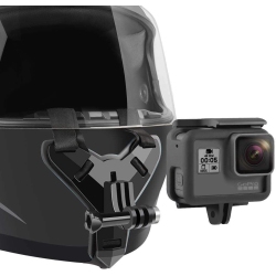 DOLAER Motorcycle Helmet Chin Strap Mount Compatible With Gopro Hero 9, 8, 7, (2018), 6 5 4 3, Hero Black, Session, Xiaomi Yi, Sjcam (Black)