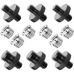 DOLAER Camera Screw Adapter 12 PCs 1/4 to 3/8 Thread Screw for Camera Tripod Monopod Ballhead Light Mic Stand, By