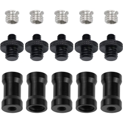 DOLAER 15 Pieces 1/4' 3/8' Light Stand Adapter, Tripod Screw Adapter Converter for Dslr Camera Tripod, Shoulder Rig, Flash Light Stand, Camera Cage