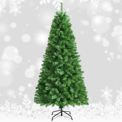 TOPBUY 5/6/7Ft Pre-Lit Artificial Christmas Tree, Multi-Colored Fiber Optic Spruce Tree Artificial Xmas Tree
