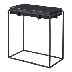 UTTERMOST Telone Iron Metal And Aluminum Side Table In Antique In Black