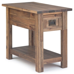SIMPLI HOME Monroe Solid Acacia Wood 14 " Rectangle Rustic Narrow Side Table In Rustic Natural Aged In Brown
