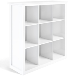 SIMPLI HOME Artisan Wood Transitional 9 Cube Bookcase And Unit In In White