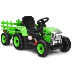 TOPBUY Kids Ride On Tractor With Trailer Battery Powered Large Capacity With Remote Control