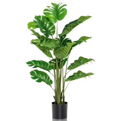 TOPBUY 5Ft Artificial Tree, Fake Monstera Deliciosa Plant In Pot \w 15 Split Leaves Faux Plant for Indoor Outdoor House Home Office Living Room 1