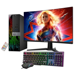 DELL Refurbished (Good) - Optiplex Sff Computer \w 27 Inch Gaming Monitor I5 6500 3.2 Ghz Nvidia Gt 1030 2GB 16GB Ram 512GB SSD Win 10 Pro Wifi
