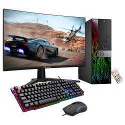 DELL Refurbished (Good) - Optiplex Computer \w 27 Inch Gaming Monitor I7 6700 3.4 Ghz Nvidia Gt 1030 2GB 16GB Ram 512GB SSD Win 10 Pro Wifi, Hajaan