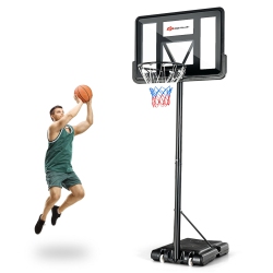 SLICKBLUE Adjustable Portable Basketball Hoop Stand With Shatterproof Backboard Wheels