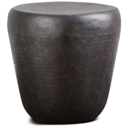 PEMBERLY ROW Industrial 20" Metal Accent Side Table In Rustic Bronze