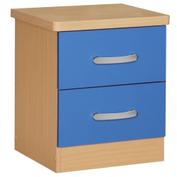 PEMBERLY ROW Contemporary Faux Wood 2 Drawer Nightstand In In Blue