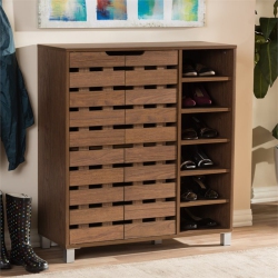 BAXTON STUDIO Shirley 2-Door Shoe Cabinet In Walnut