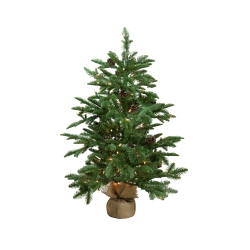 NORTHLIGHT Real Touch Pre-Lit Viella Norway Spruce Artificial Potted Christmas Tree - 3' - Clear Lights