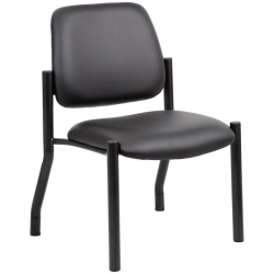 BOSS OFFICE PRODUCTS Big And Tall Faux Leather Guest Chair In In Black