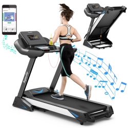 GYMAX 4.75HP Folding Treadmill Gym Exercise Machine W/ Auto Incline Led Screen In Black