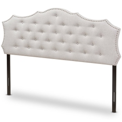 BAXTON STUDIO Aurora Tufted Queen Panel Headboard In Grayish In Beige