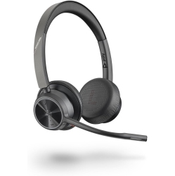 PLANTRONICS Poly - Voyager 4320 Uc Wireless Headset - Headphones \w Boom Mic - Connect to PC/mac Via USB-A Bluetooth Adapter, Cell Phone Via