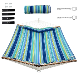 GYMAX Patio Hammock Foldable Portable Swing Chair Bed Detachable Pillow