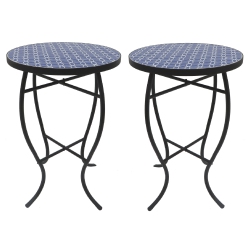JIALLO Mosaic Art Collection Alpine Accent Table (Set Of 2)