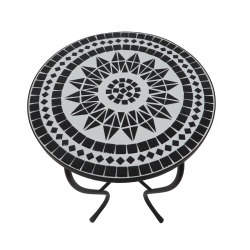 JIALLO Mosaic Art Collection Lily Accent Table In Black