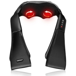SLICKBLUE Shiatsu Neck Massager With Heat And Deep Tissue 3D-Kneading-Black