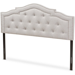 BAXTON STUDIO Edith Tufted Queen Panel Headboard In Grayish In Beige