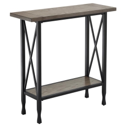 LEICK FURNITURE Home Chisel & Forge X-Design Wood Hall Console In Smoky Oak In Gray