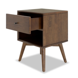 PEMBERLY ROW Mid-Century Solid Wood 1-Drawer Nightstand In Walnut