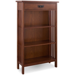 LEICK FURNITURE Riley Holiday 3 Shelf Bookcase In Mission Oak