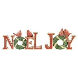 NORTHLIGHT Cardinals On Wreaths "joy" And "noel" Christmas Display Signs - 10" - Set Of 2