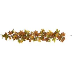 NORTHLIGHT 5' X 8" Maple Leaves And Berries Artificial Fall Harvest Garland, Unlit