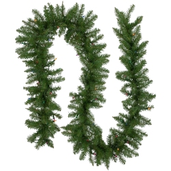 NORTHLIGHT Pre-Lit Rockwood Pine Artificial Christmas Garland - 9' X 10" - Multi Lights