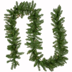 NORTHLIGHT Pre-Lit Rockwood Pine Artificial Christmas Garland - 9' X 10" - Clear Lights