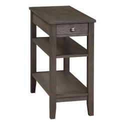 CONVENIENCE CONCEPTS American Heritage One-Drawer End Table W/charging Station In Wood Finish In Gray