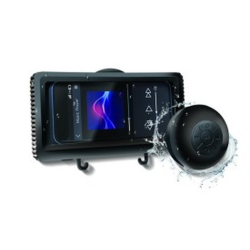 BROOKSTONE Hydropulse Splash Proof Shower Speaker & Smartphone Holder Bundle