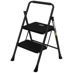 COOLHUT 2 Step Ladder, Folding Step Stool, Step Stool \w Wide Anti-Slip Pedal, Portable Folding Step Ladder \w Handgrip, Multi-Use Steel Ladder For