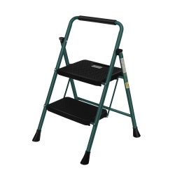 COOLHUT 2 Step Ladder, Folding Step Stool, Step Stool \w Wide Anti-Slip Pedal, Portable Folding Step Ladder \w Handgrip, Multi-Use Steel Ladder For
