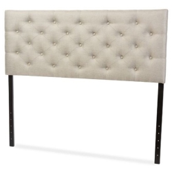 BAXTON STUDIO Viviana Tufted Queen Panel Headboard In Light In Beige