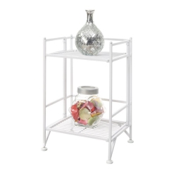 CONVENIENCE CONCEPTS Xtra Storage Two-Tier Folding Shelf In Metal Finish In White