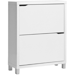 BAXTON STUDIO Simms Modern Shoe Cabinet In In White