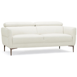 GYMAX Modern Loveseat 72.5" Fabric Sofa Couch W/ Adjustable Headrest & Metal Legs