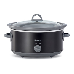 KENMORE 5 Qt (4.7L) Slow Cooker And Gray, Compact Countertop Cooking, Simple Dial Control In Black