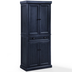 CROSLEY FURNITURE Seaside Wooden Coastal Pantry In Distressed In Navy