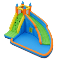 SLICKBLUE Inflatable Mighty Bounce House Jumper With Water Slide Without Blower