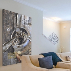 MAKLAINE Modern Boeing Propeller Wall Art In Rustic Finish